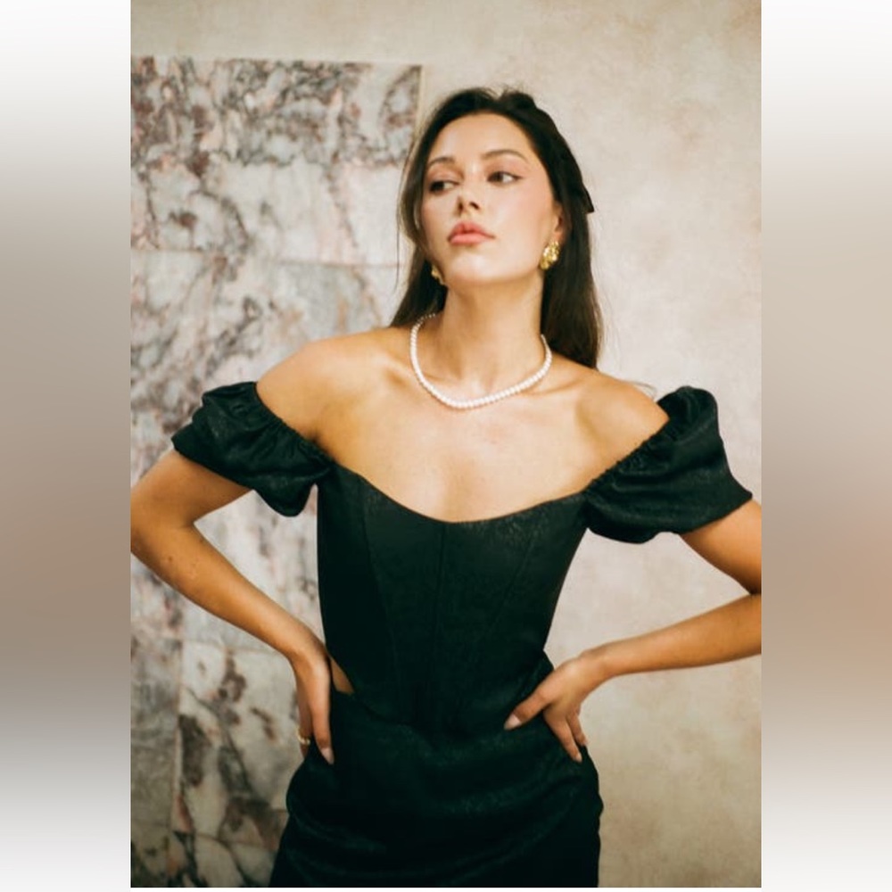 EUC Wayf x Jourdan Sloane Emma Puff Sleeve Corset Top | Small